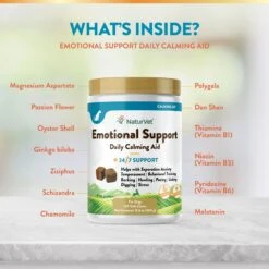 NaturVet Emotional Support Chicken Flavored Soft Chews Calming Supplement For Dogs -Pet Wellness 288036 PT4. AC SS1800 V1698696412