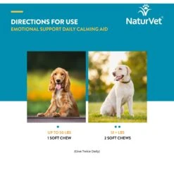 NaturVet Emotional Support Chicken Flavored Soft Chews Calming Supplement For Dogs -Pet Wellness 288036 PT6. AC SS1800 V1698696981