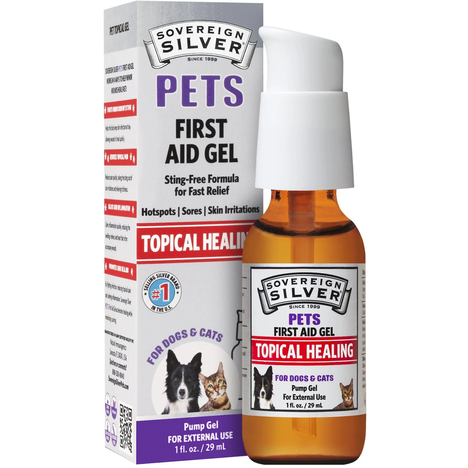 Sovereign Silver Pets First Aid Gel For Dogs & Cats, 1-oz Bottle 1 Sovereign Silver Pets First Aid Gel For Dogs & Cats, 1-oz Bottle