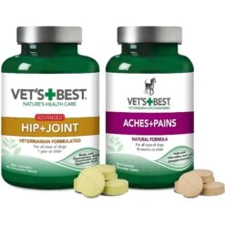 Vet's Best Advanced Chewable Tablets Joint Supplement For Dogs & Vet's Best Aches + Pains Vet Formulated For Dog Occasional Discomfort Hip & Joint Support Chew Supplement For Dogs
