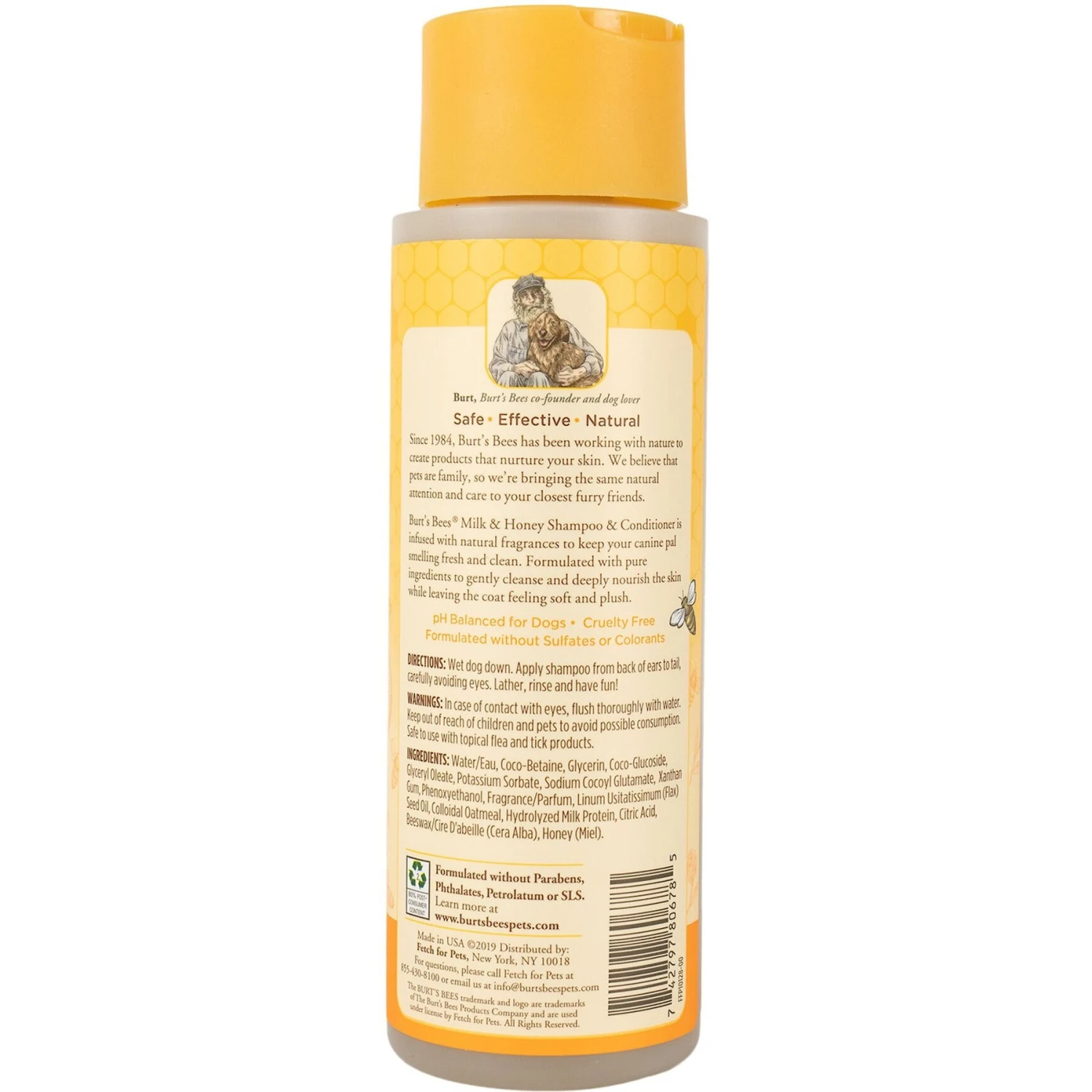 Burt's Bees Milk & Honey Dog Shampoo & Conditioner, 12-oz Bottle 2 Burt's Bees Milk & Honey Dog Shampoo & Conditioner, 12-oz Bottle - Image 2
