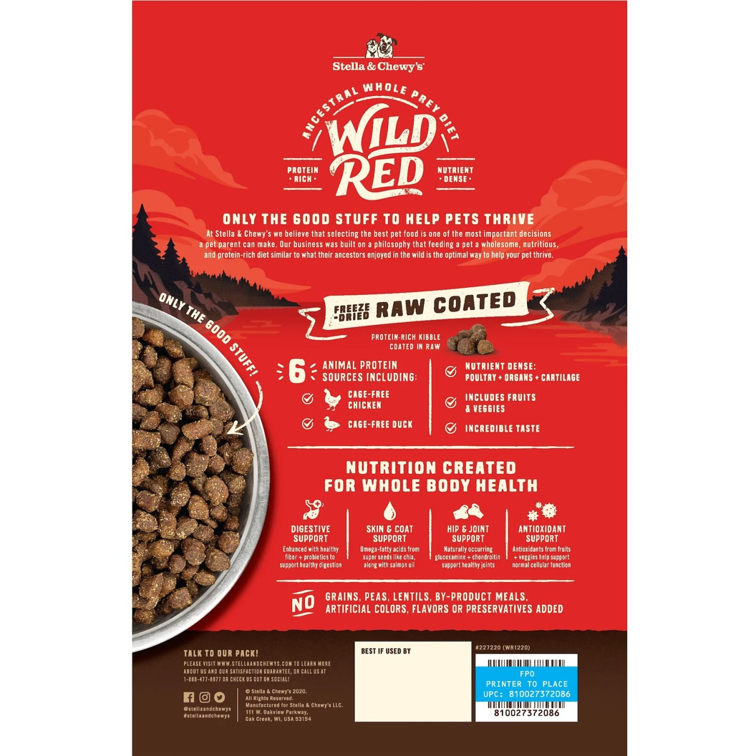 Stella & Chewy's Wild Red Raw Coated Kibble Grain-Free Prairie Recipe Dry Dog Food 2 Stella & Chewy's Wild Red Raw Coated Kibble Grain-Free Prairie Recipe Dry Dog Food - Image 2