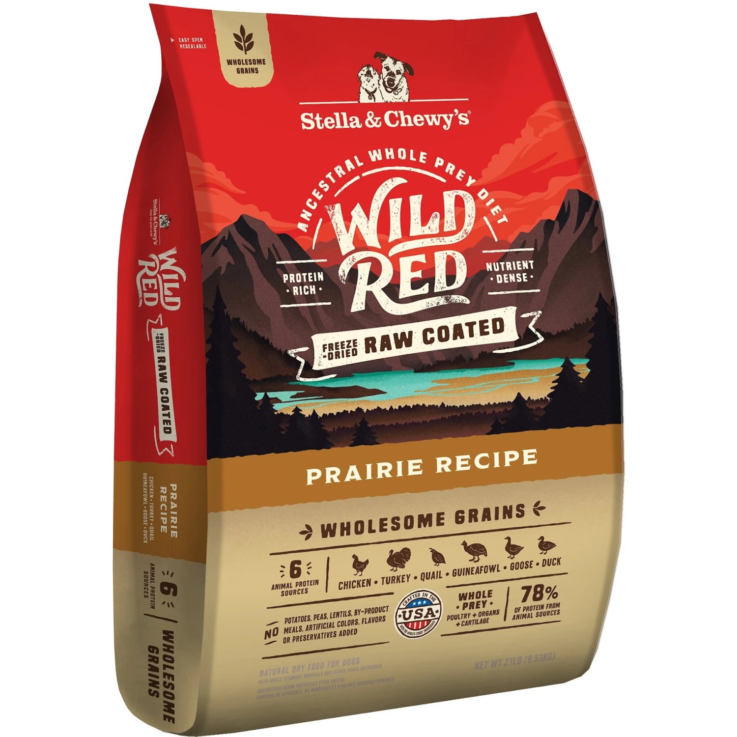 Stella & Chewy's Wild Red Raw Coated Kibble Wholesome Grains Prairie Recipe Dry Dog Food 1 Stella & Chewy's Wild Red Raw Coated Kibble Wholesome Grains Prairie Recipe Dry Dog Food