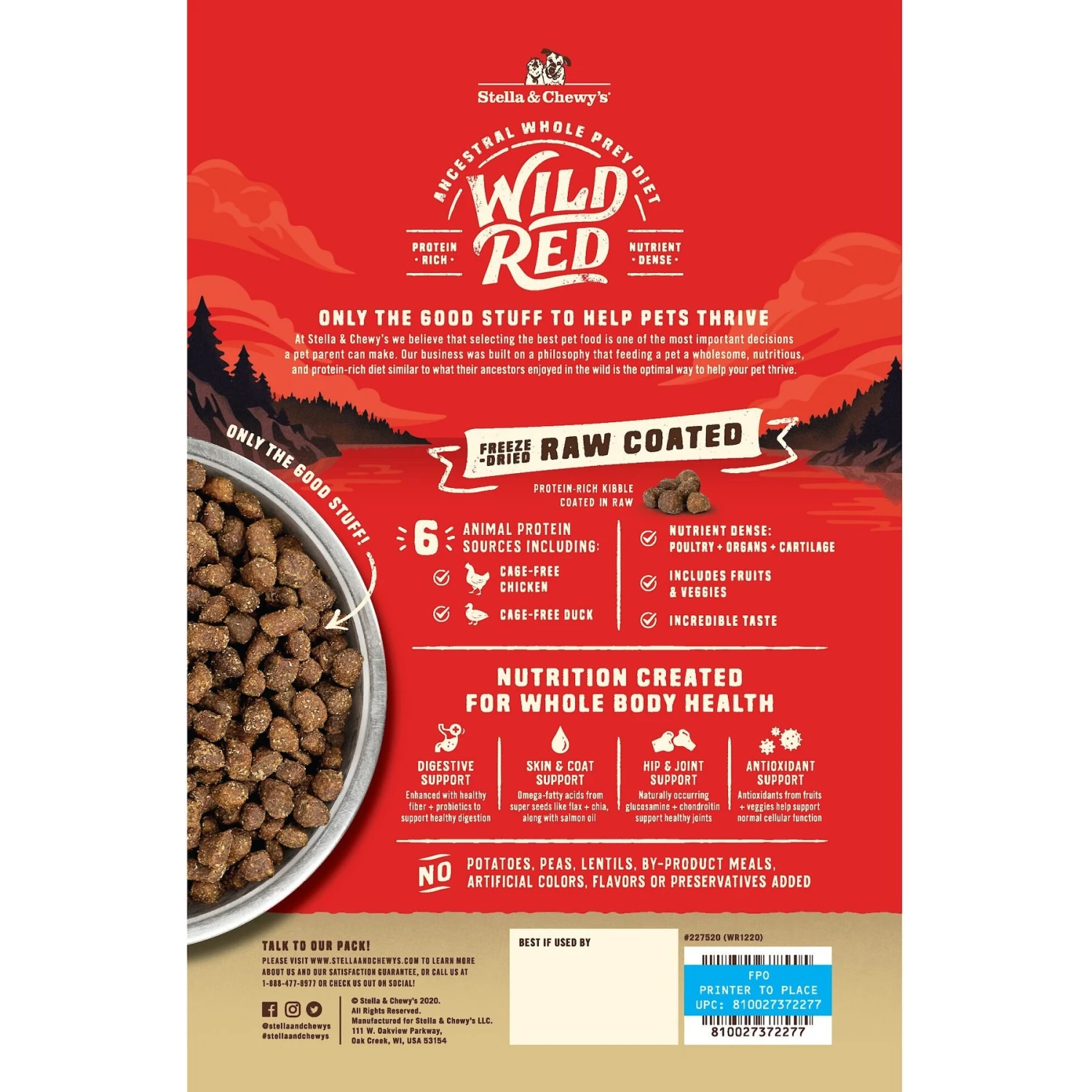 Stella & Chewy's Wild Red Raw Coated Kibble Wholesome Grains Prairie Recipe Dry Dog Food 2 Stella & Chewy's Wild Red Raw Coated Kibble Wholesome Grains Prairie Recipe Dry Dog Food - Image 2