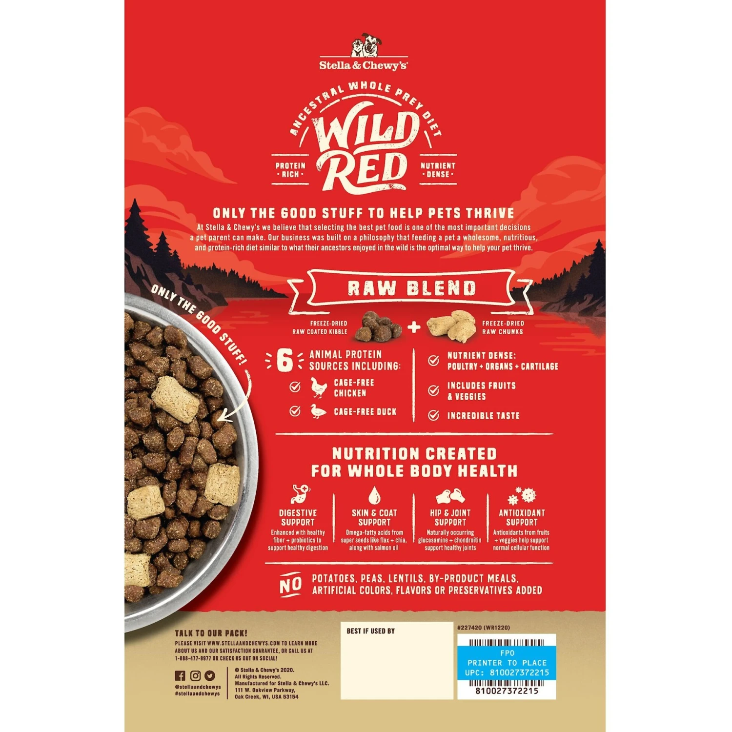 Stella & Chewy's Wild Red Raw Blend Kibble Wholesome Grains Prairie Recipe Dry Dog Food 2 Stella & Chewy's Wild Red Raw Blend Kibble Wholesome Grains Prairie Recipe Dry Dog Food - Image 2