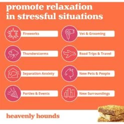Heavenly Hounds Relaxation Square Peanut Butter Flavor Stress & Anxiety Relief Dog Supplement, 12 Count -Pet Wellness 291680 PT4. AC SS1800 V1620764314