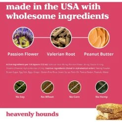 Heavenly Hounds Relaxation Square Peanut Butter Flavor Stress & Anxiety Relief Dog Supplement, 12 Count -Pet Wellness 291680 PT5. AC SS1800 V1620765463