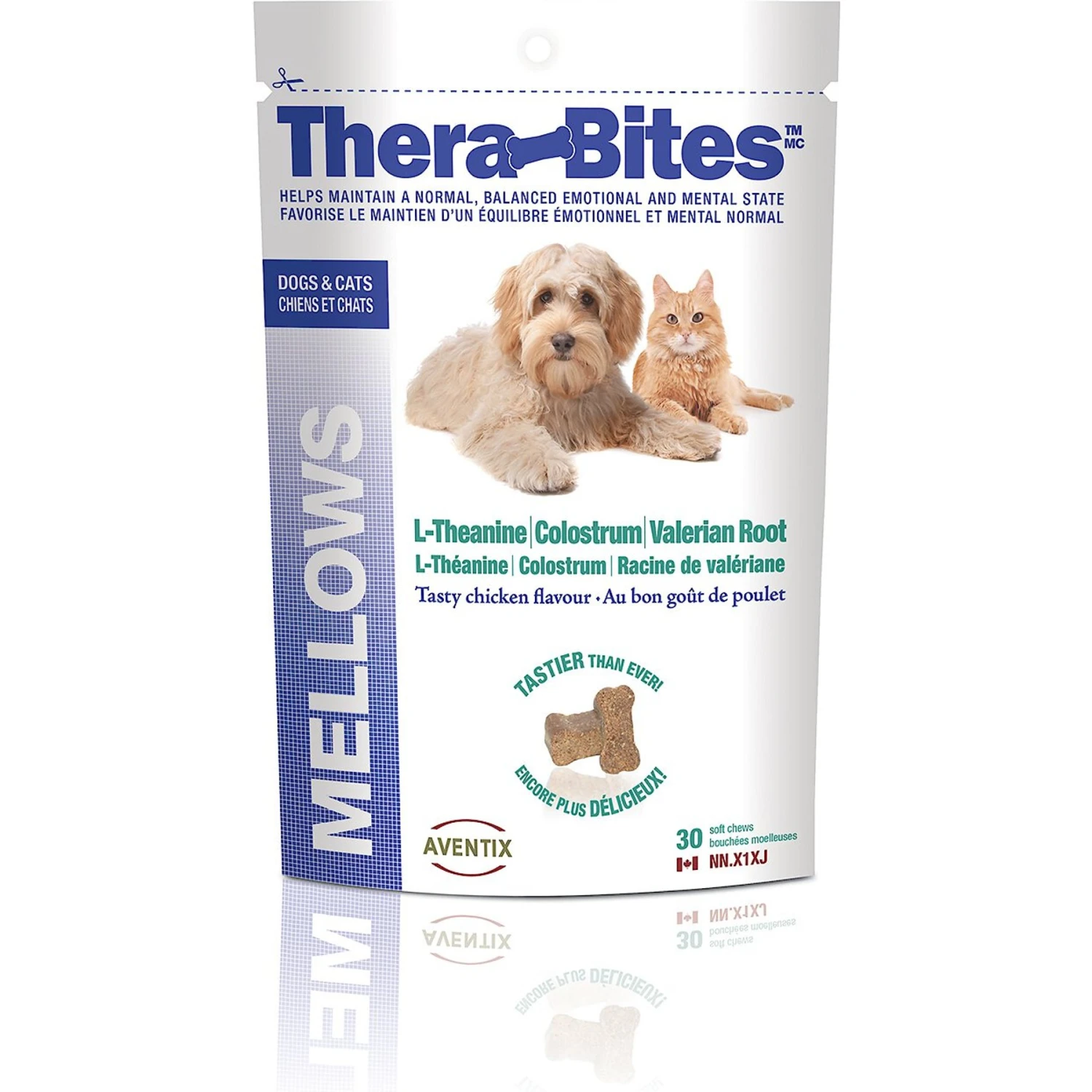 Aventix Thera-Bites Mellows Chicken Flavor Soft Chews Dog & Cat Supplement, 30 Count 1 Aventix Thera-Bites Mellows Chicken Flavor Soft Chews Dog & Cat Supplement, 30 Count