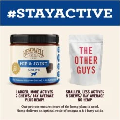 Hemp Well Hip & Joint Support Soft Chew Dog Supplement, 60 Count -Pet Wellness 292127 PT4. AC SS1800 V1700689546