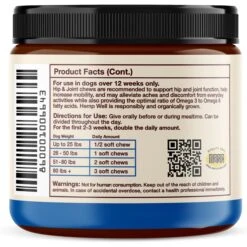 Hemp Well Hip & Joint Support Soft Chew Dog Supplement, 60 Count -Pet Wellness 292127 PT6. AC SS1800 V1700689576