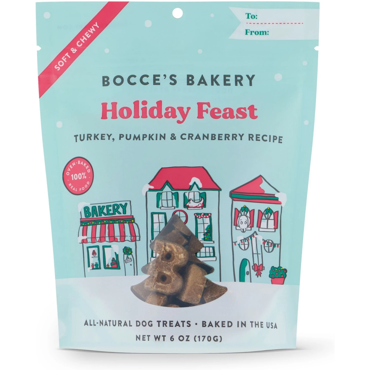 Bocce's Bakery Holiday Feast Turkey, Pumpkin & Cranberry Recipe Soft & Chewy Dog Treats, 6-oz Bag 1 Bocce's Bakery Holiday Feast Turkey, Pumpkin & Cranberry Recipe Soft & Chewy Dog Treats, 6-oz Bag