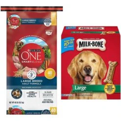 Purina ONE Natural Large Breed +Plus Formula Dry Dog Food & Milk-Bone Original Large Biscuit Dog Treats