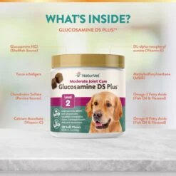 NaturVet Moderate Care Glucosamine DS Plus Soft Chews Joint Supplement For Cats & Dogs -Pet Wellness 294355 PT2. AC SS1800 V1675894731