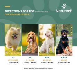 NaturVet Moderate Care Glucosamine DS Plus Soft Chews Joint Supplement For Cats & Dogs -Pet Wellness 294355 PT3. AC SS1800 V1675894735