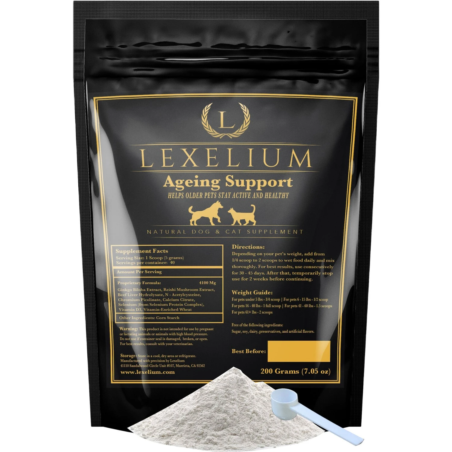 Lexelium Ageing Support Dog & Cat Supplement, 7-oz Bag 1 Lexelium Ageing Support Dog & Cat Supplement, 7-oz Bag