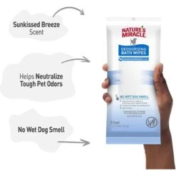 Nature's Miracle Fresh & Clean Deodorizing Dog Bath Wipes 9 Nature's Miracle Fresh & Clean Deodorizing Dog Bath Wipes -Pet Wellness 297202 PT2. AC SS1800 V1624916565