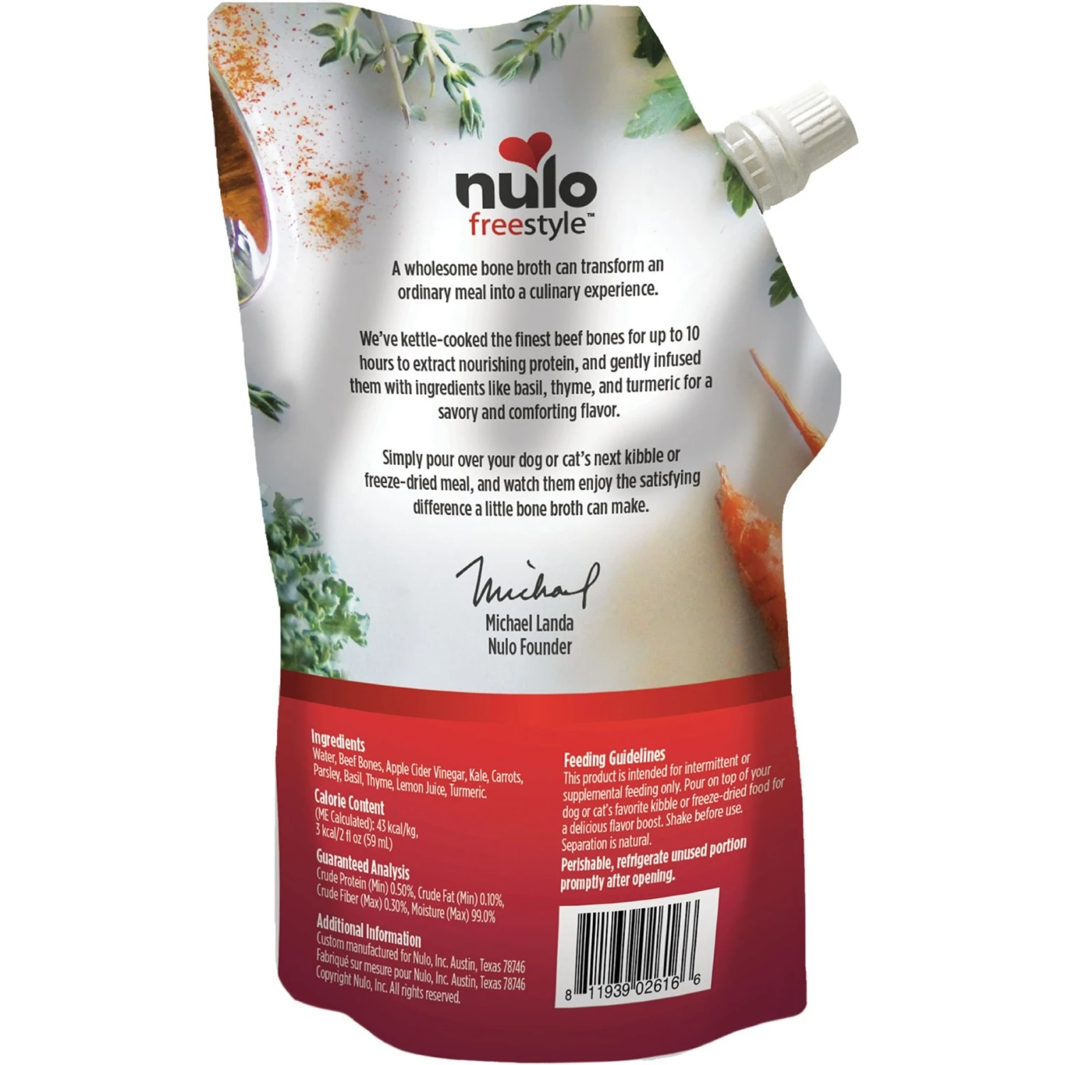 Nulo FreeStyle Hearty Beef Bone Broth Dog & Cat Topper, 20-oz Pouch 2 Nulo FreeStyle Hearty Beef Bone Broth Dog & Cat Topper, 20-oz Pouch - Image 2