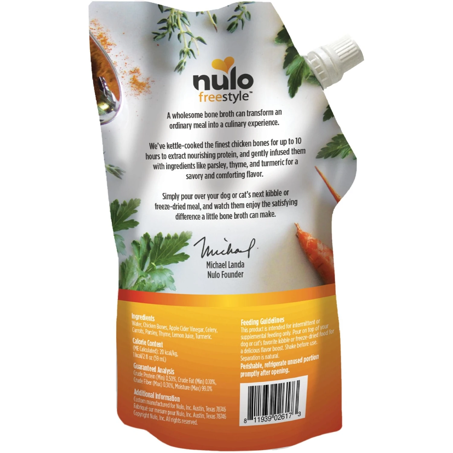 Nulo FreeStyle Grain-Free Home-Style Chicken Bone Broth Dog & Cat Topper, 20-oz Pouch 2 Nulo FreeStyle Grain-Free Home-Style Chicken Bone Broth Dog & Cat Topper, 20-oz Pouch - Image 2