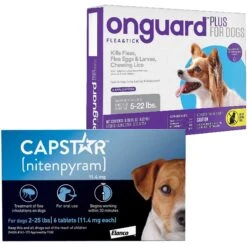 Capstar Flea Oral Treatment For Dogs, 2-25 Lbs & Onguard Plus Flea & Tick Spot Treatment For Dogs, 5-22 Lbs