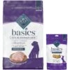 Blue Buffalo Basics Skin & Stomach Care Turkey & Potato Recipe Senior Dry Dog Food & Blue Buffalo Basics Skin & Stomach Care Biscuits Turkey & Potato Dog Treats
