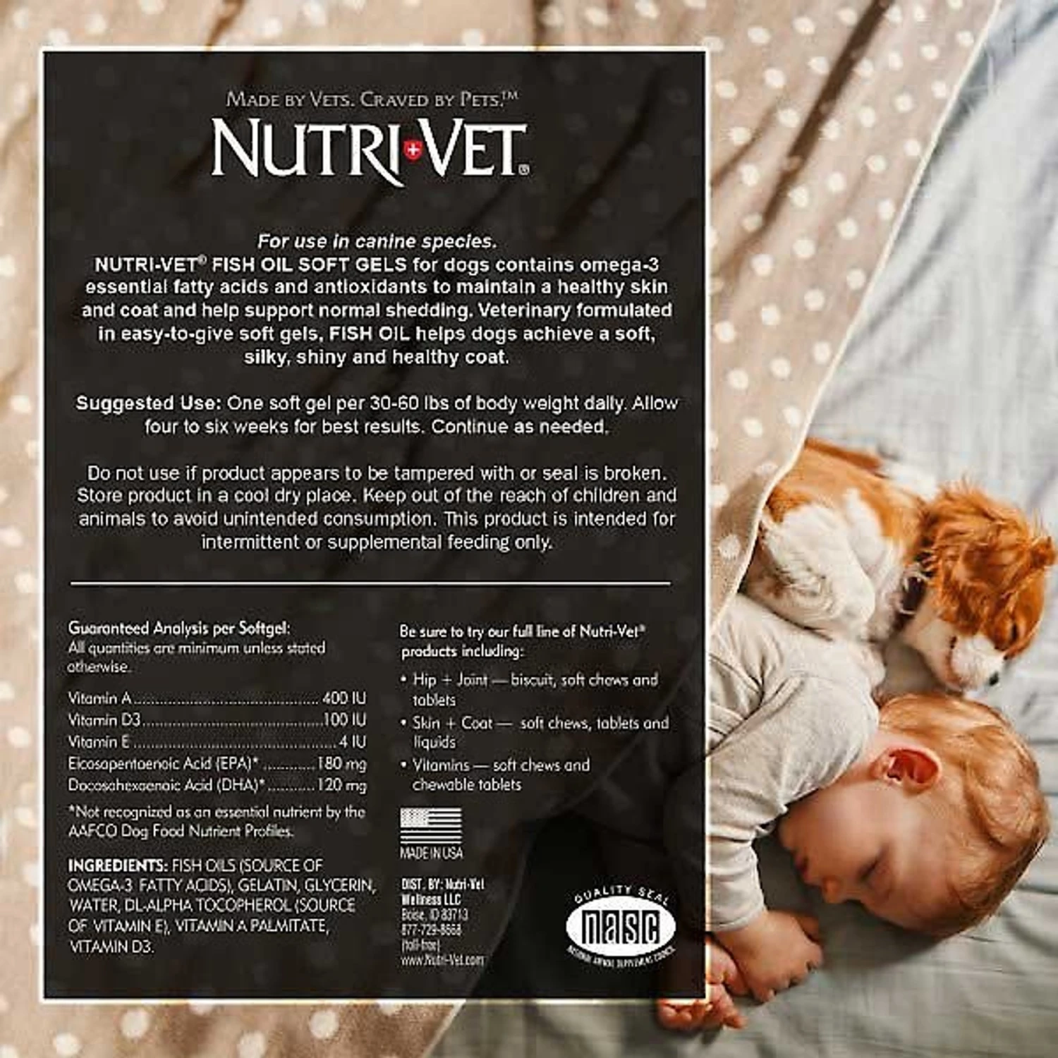 Nutri-Vet Fish Oil Softgels Skin & Coat Supplement For Dogs & Nutri-Vet Shed Defense Seafood & Fish Flavored Soft Chews Skin & Coat Supplement For Dogs 4 Nutri-Vet Fish Oil Softgels Skin & Coat Supplement For Dogs & Nutri-Vet Shed Defense Seafood & Fish Flavored Soft Chews Skin & Coat Supplement For Dogs - Image 4