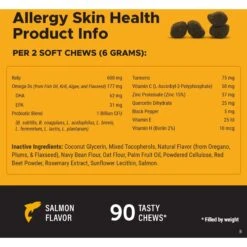 PetHonesty Allergy Skin Health Salmon Flavored Soft Chews Skin & Coat Supplement For Dogs & PetHonesty Skin Health Salmon Salmon Flavored Soft Chews Skin & Coat Supplement For Dogs -Pet Wellness 298396 PT6. AC SS1800 V1676651258