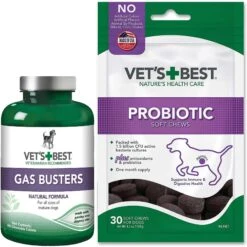 Vet's Best Gas Busters Chewable Tablets Digestive Supplement For Dogs & Vet's Best Probiotic Chicken Flavored Soft Chews Digestive Supplement For Dogs