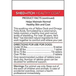 Vet's Best Shed+Itch Healthy Coat Chewable Tablets Skin & Coat Supplement For Dogs & Vet's Best Chewable Tablets Allergy Supplement For Dogs -Pet Wellness 298636 PT2. AC SS1800 V1621297058