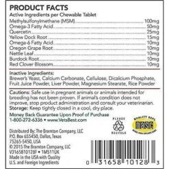 Vet's Best Shed+Itch Healthy Coat Chewable Tablets Skin & Coat Supplement For Dogs & Vet's Best Chewable Tablets Allergy Supplement For Dogs -Pet Wellness 298636 PT3. AC SS1800 V1621302747