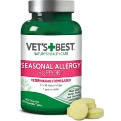 Vet's Best Shed+Itch Healthy Coat Chewable Tablets Skin & Coat Supplement For Dogs & Vet's Best Chewable Tablets Allergy Supplement For Dogs -Pet Wellness 298636 PT4. AC SS1800 V1621288652
