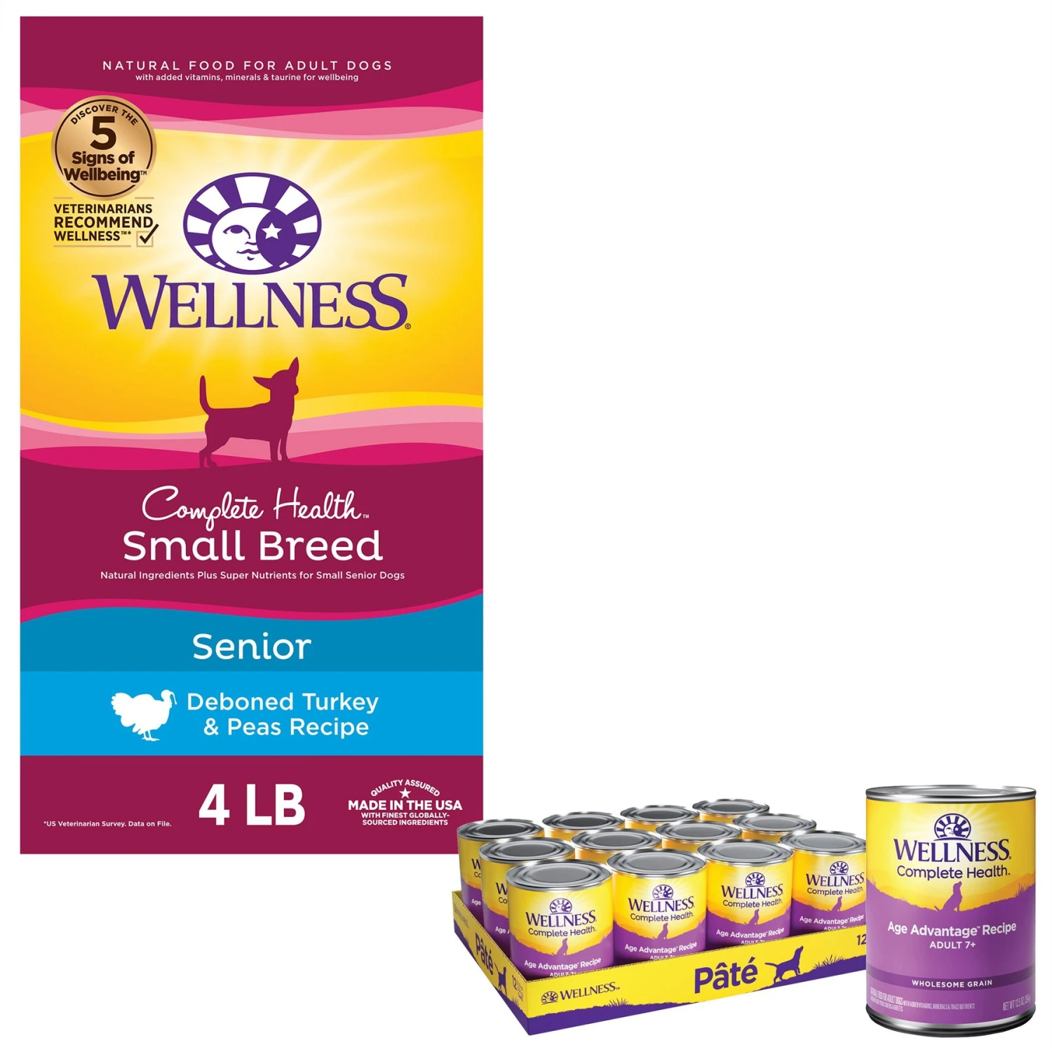 Wellness Small Breed Complete Health Senior Deboned Turkey & Peas Recipe Dry Dog Food & Wellness Complete Health Senior Formula Natural Canned Dog Food 1 Wellness Small Breed Complete Health Senior Deboned Turkey & Peas Recipe Dry Dog Food & Wellness Complete Health Senior Formula Natural Canned Dog Food