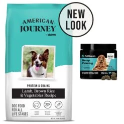 American Journey Protein & Grains Lamb, Brown Rice & Vegetables Recipe Dry Dog Food & PetHonesty Calming Hemp Chicken Flavored Soft Chews Supplement For Dogs