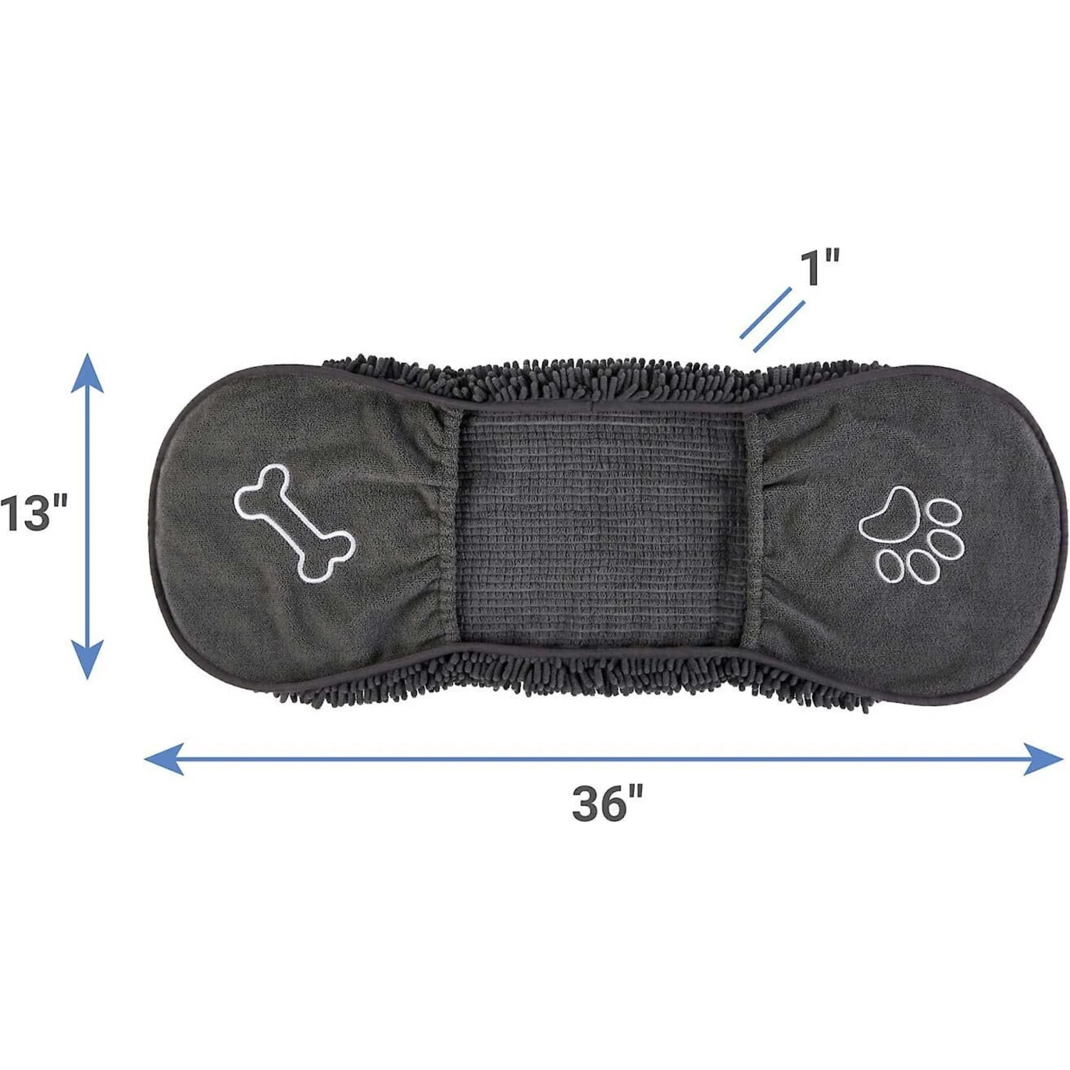 Frisco Microfiber Chenille Shammy Towel & Frisco Microfiber Chenille Paw Print Dog & Cat Mat, Dark Gray 3 Frisco Microfiber Chenille Shammy Towel & Frisco Microfiber Chenille Paw Print Dog & Cat Mat, Dark Gray - Image 3