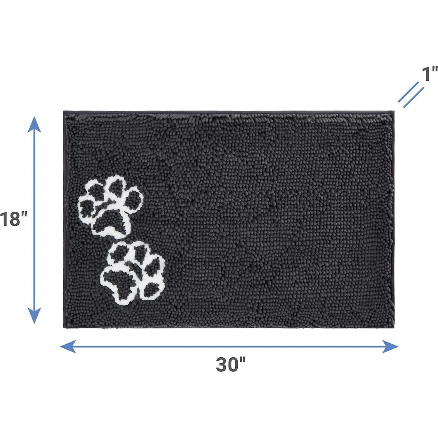 Frisco Microfiber Chenille Shammy Towel & Frisco Microfiber Chenille Paw Print Dog & Cat Mat, Dark Gray 7 Frisco Microfiber Chenille Shammy Towel & Frisco Microfiber Chenille Paw Print Dog & Cat Mat, Dark Gray - Image 7