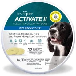 TevraPet Activate II Flea & Tick Collar For Dogs, 2 Collars (12-mos. Supply)