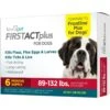 TevraPet FirstAct Plus Flea & Tick Spot Treatment For Dogs, 89 - 132lbs