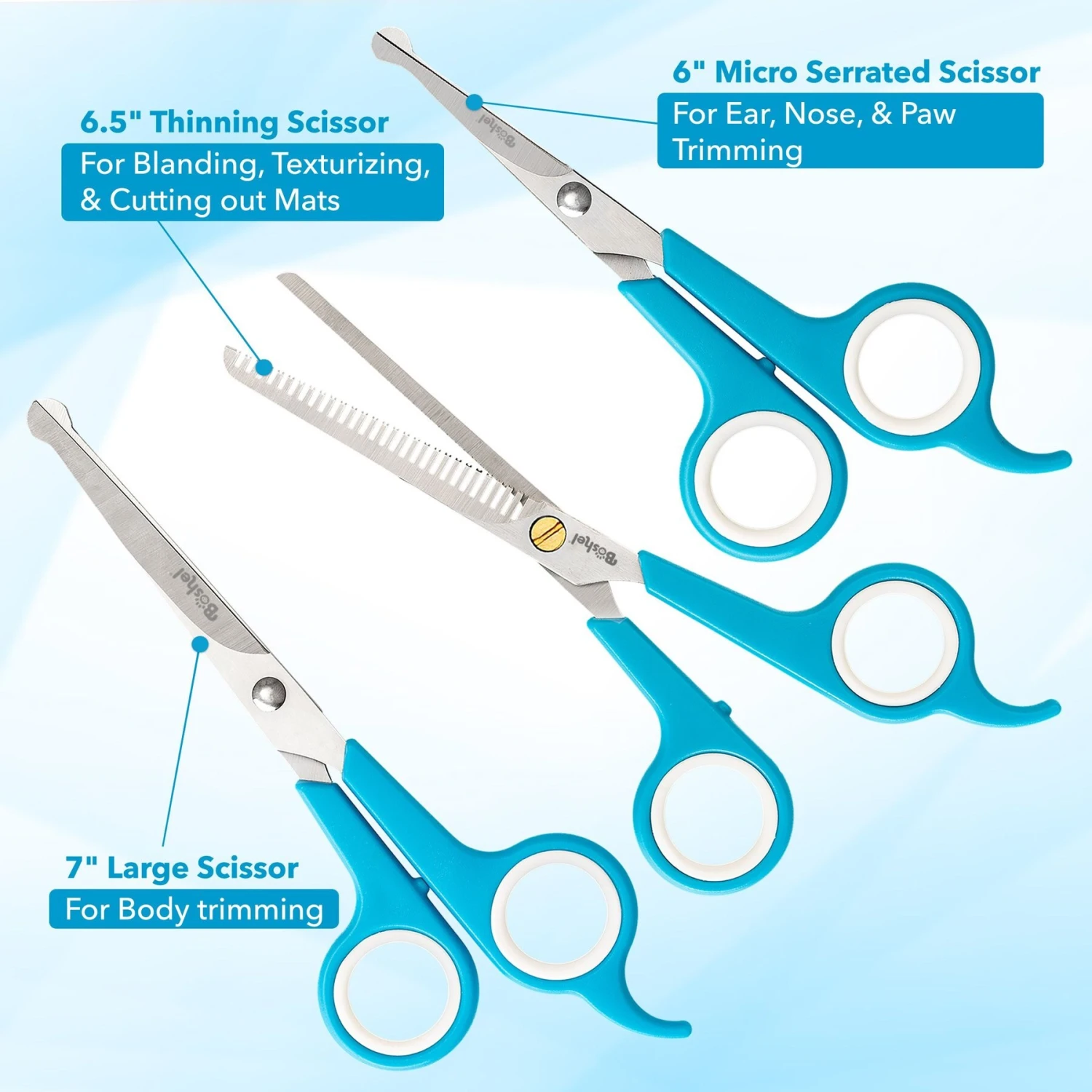 Boshel Dog Grooming Scissors Set 3 Boshel Dog Grooming Scissors Set - Image 3