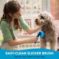 Boshel Self Cleaning Dog Slicker Brush -Pet Wellness 309509 PT3. AC SS1800 V1624490853