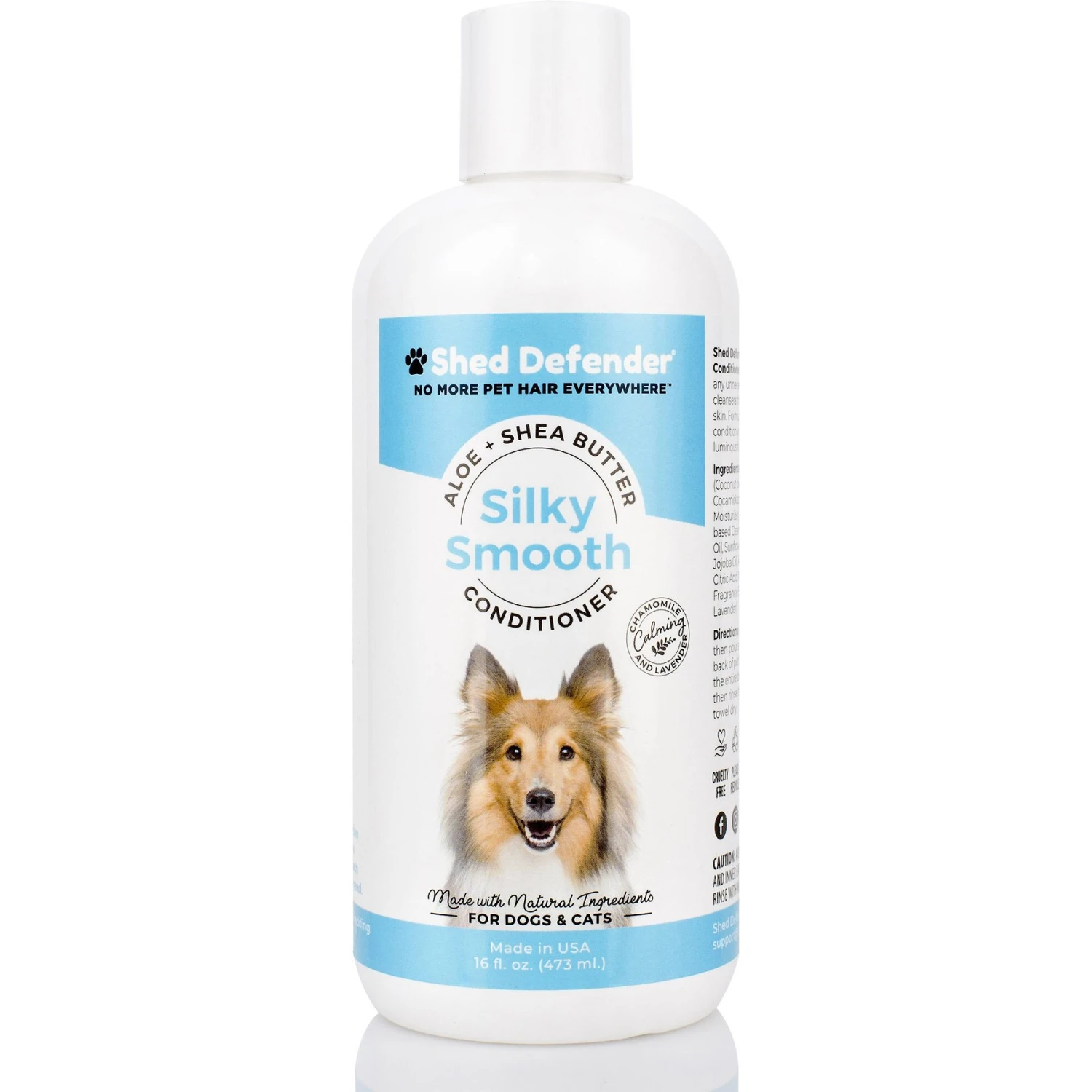 Shed Defender Silky Smooth Aloe & Shea Butter Dog & Cat Conditioner, 16-oz Bottle 1 Shed Defender Silky Smooth Aloe & Shea Butter Dog & Cat Conditioner, 16-oz Bottle
