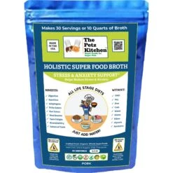 The Petz Kitchen Holistic Super Food Broth Anxiety Support Pork Flavor Concentrate Powder Dog & Cat Supplement, 4.5-oz Bag