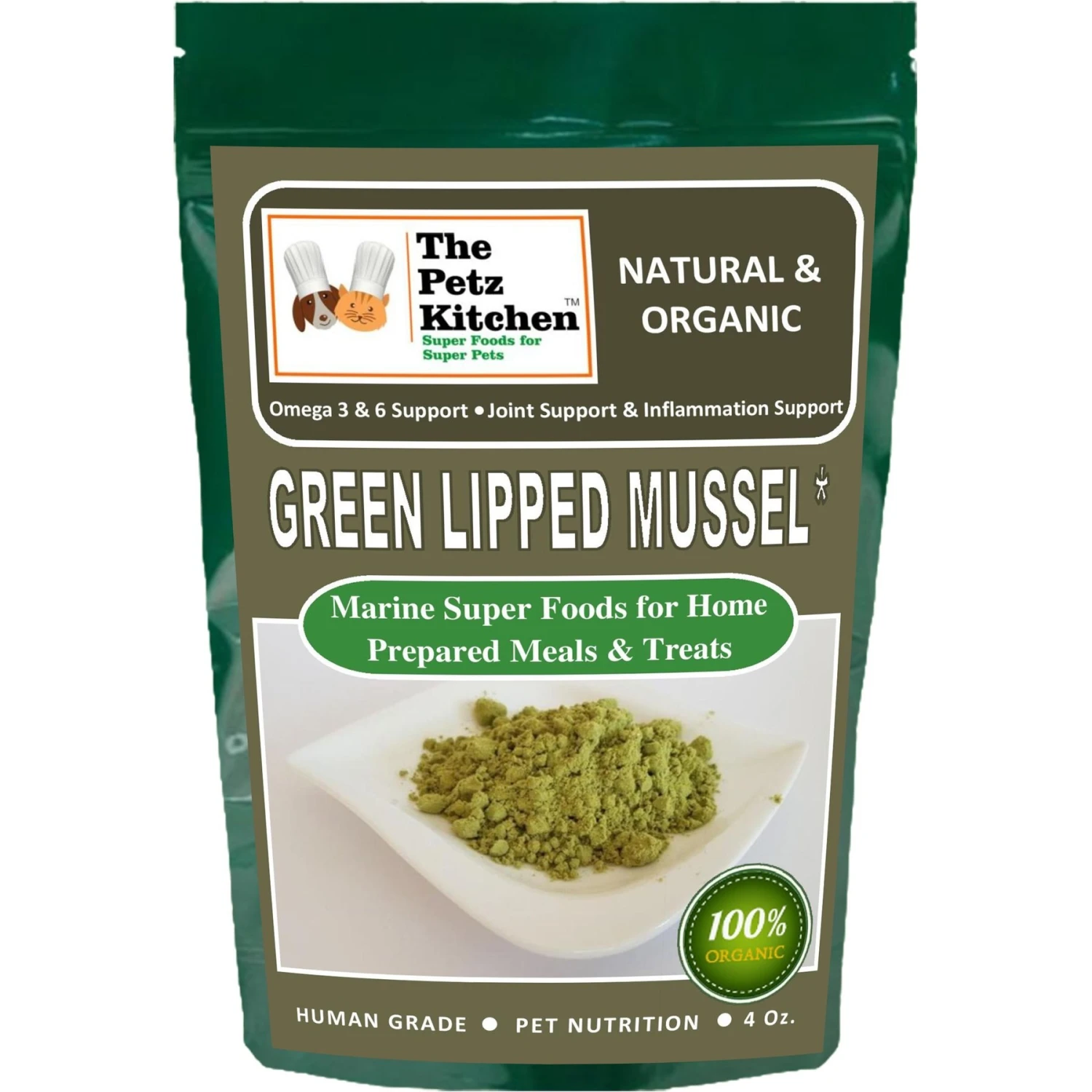 The Petz Kitchen Green Lipped Mussel Omega 3 & 6 Joint & Inflammation Support Dog & Cat Supplement 1 The Petz Kitchen Green Lipped Mussel Omega 3 & 6 Joint & Inflammation Support Dog & Cat Supplement