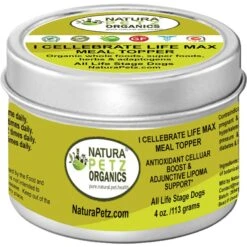 Natura Petz Organics I CELLEBRATE LIFE MAX MEAL TOPPER- Antioxidant Cellular Boost + Adjunctive Lipoma Support* Dog Supplement