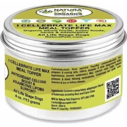 Natura Petz Organics I CELLEBRATE LIFE MAX MEAL TOPPER- Antioxidant Cellular Boost + Adjunctive Lipoma Support* Dog Supplement -Pet Wellness 314169 PT2. AC SS1800 V1692645582