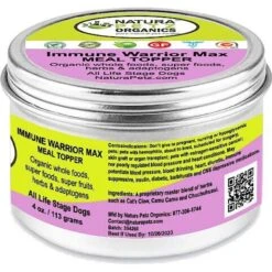 Natura Petz Organics IMMUNE WARRIOR MAX MEAL TOPPER* MASTER BLEND Immune Regulator & Anti-Inflammatory Support* Dog Supplement -Pet Wellness 314173 PT2. AC SS1800 V1695083933