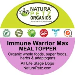Natura Petz Organics IMMUNE WARRIOR MAX MEAL TOPPER* MASTER BLEND Immune Regulator & Anti-Inflammatory Support* Dog Supplement -Pet Wellness 314173 PT3. AC SS1800 V1695082355
