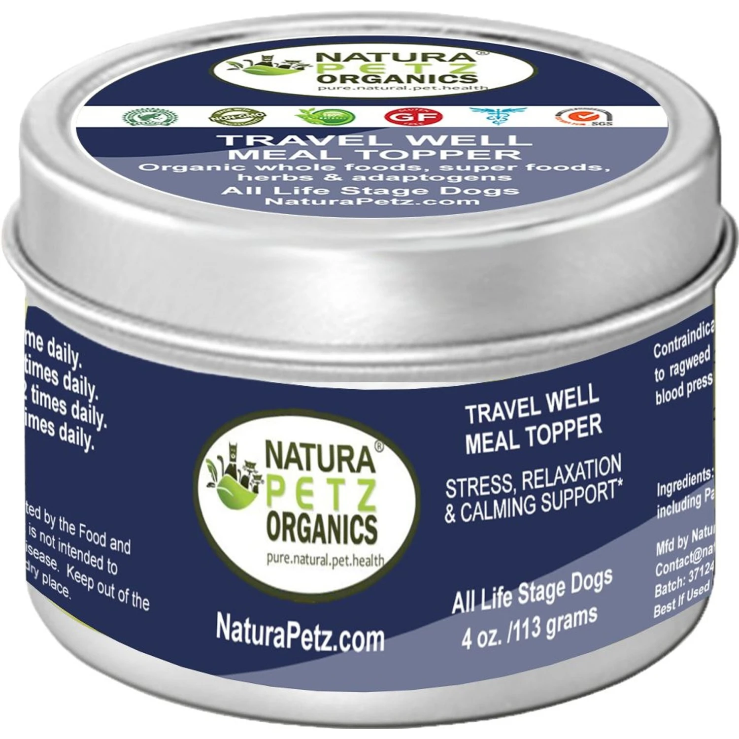 Natura Petz Organics Travel Well Dog Supplement, 4-oz Jar 1 Natura Petz Organics Travel Well Dog Supplement, 4-oz Jar