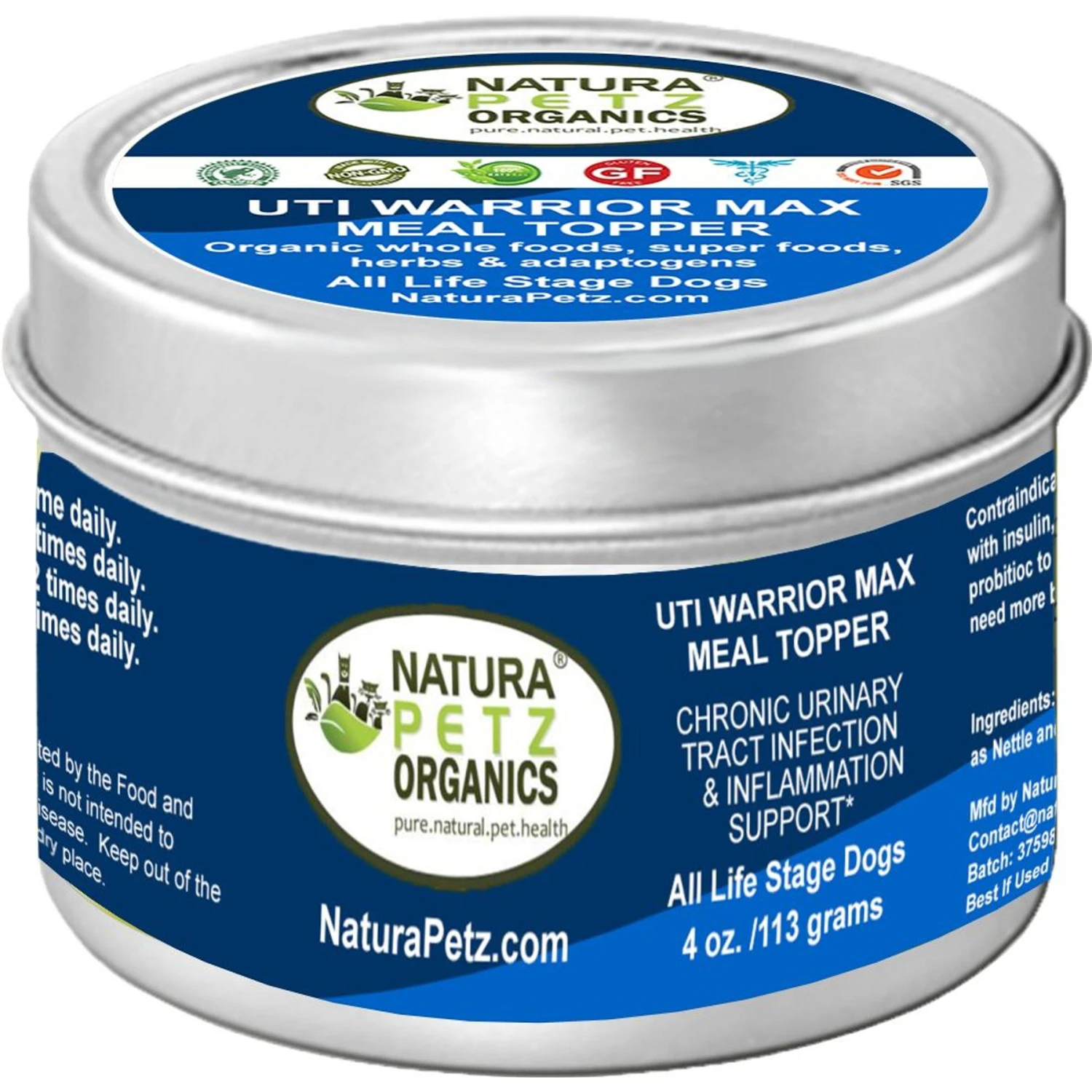 Natura Petz Organics UTI WARRIOR MAX MEAL TOPPER* Chronic Urinary Tract Infection & Inflammation Support* Dog Supplement 1 Natura Petz Organics UTI WARRIOR MAX MEAL TOPPER* Chronic Urinary Tract Infection & Inflammation Support* Dog Supplement