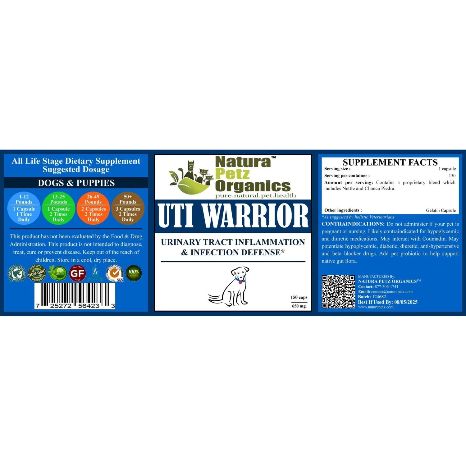 Natura Petz Organics UTI WARRIOR MAX* Chronic Urinary Tract Infection & Inflammation Support* Dog Supplement 3 Natura Petz Organics UTI WARRIOR MAX* Chronic Urinary Tract Infection & Inflammation Support* Dog Supplement - Image 3