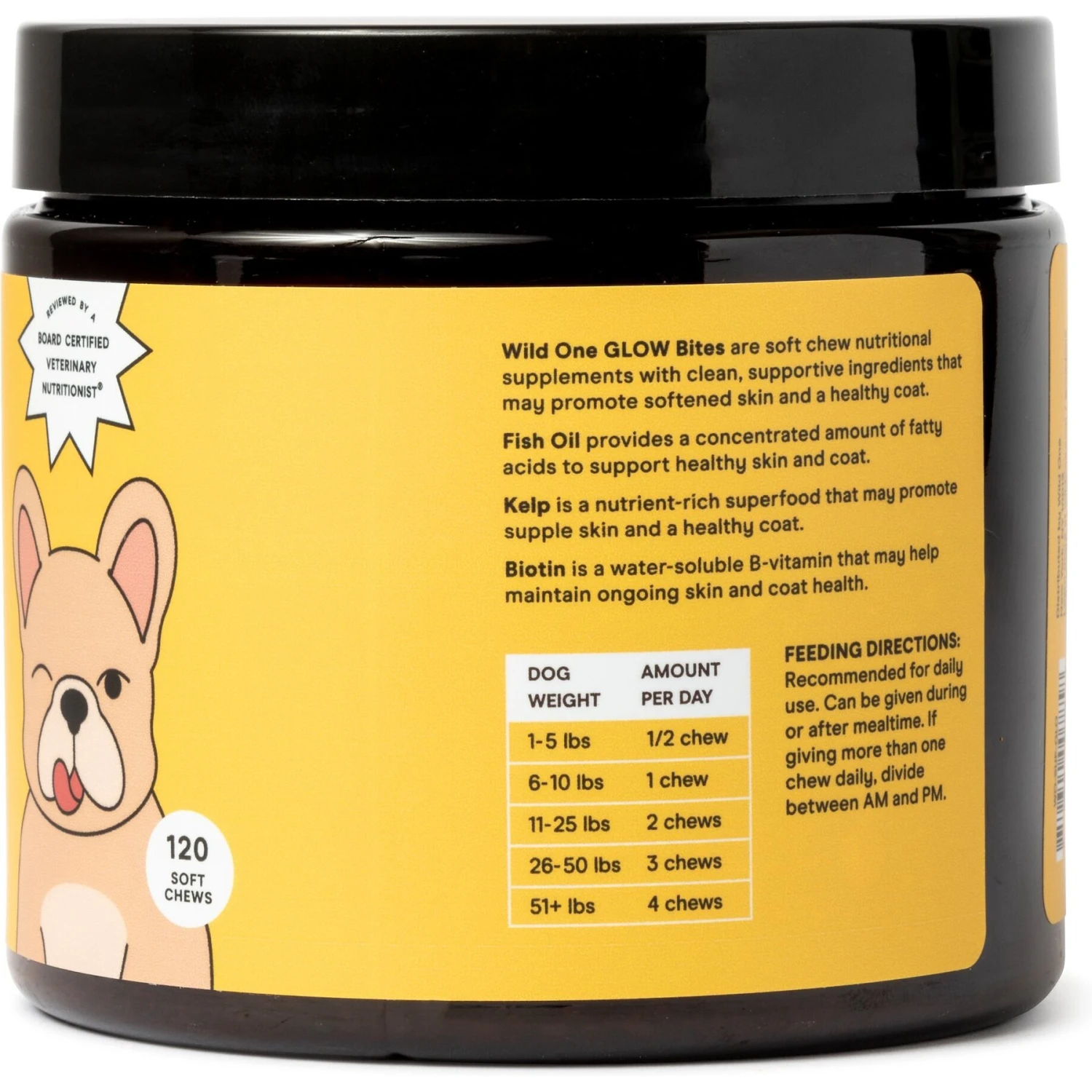 Wild One Glow Skin & Coat Support Soft Chew Dog Supplement, 120 Count 5 Wild One Glow Skin & Coat Support Soft Chew Dog Supplement, 120 Count - Image 5