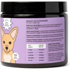 Wild One Calm Stress & Relaxation Support Soft Chew Dog Supplement, 120 Count 13 Wild One Calm Stress & Relaxation Support Soft Chew Dog Supplement, 120 Count -Pet Wellness 314794 PT4. AC SS1800 V1637074094